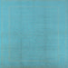 Square Machine Washable Solid Light Blue Modern Rug, wshurb502lblu