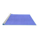 Sideview of Machine Washable Solid Blue Modern Rug, wshurb502blu