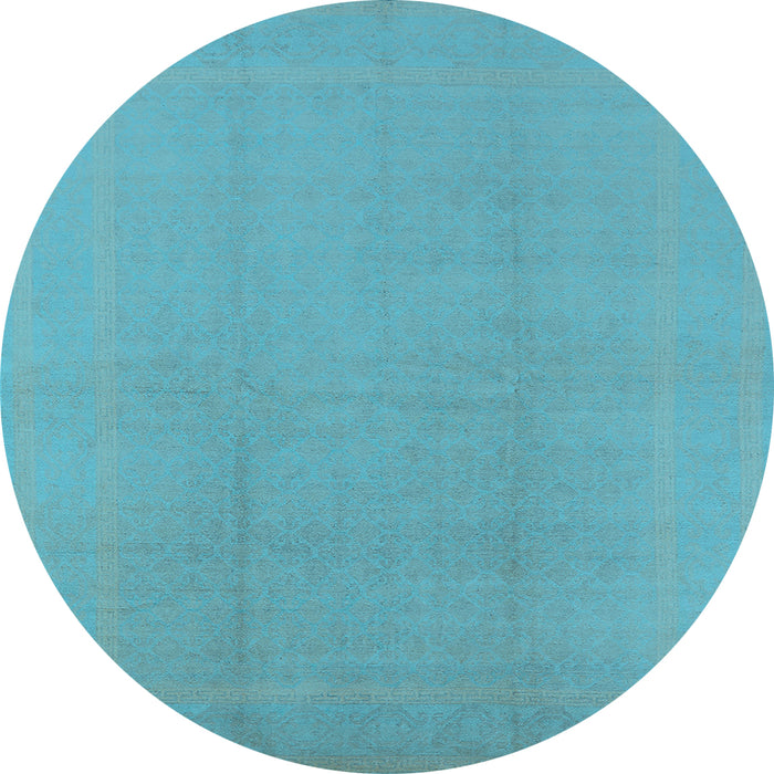 Round Solid Light Blue Modern Rug, urb502lblu
