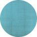 Round Solid Light Blue Modern Rug, urb502lblu