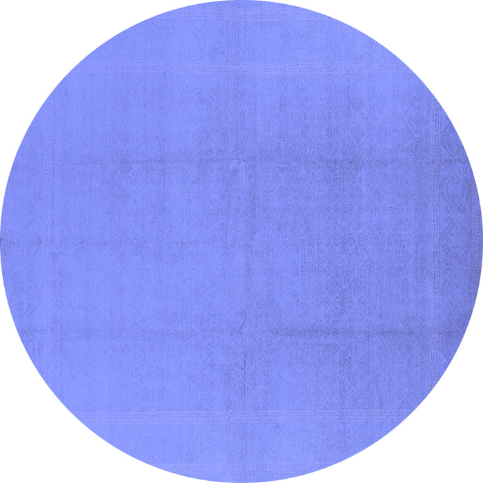 Round Solid Blue Modern Rug, urb502blu