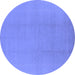 Round Solid Blue Modern Rug, urb502blu