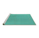 Sideview of Machine Washable Solid Turquoise Modern Area Rugs, wshurb502turq