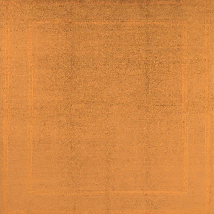 Square Machine Washable Solid Orange Modern Area Rugs, wshurb502org