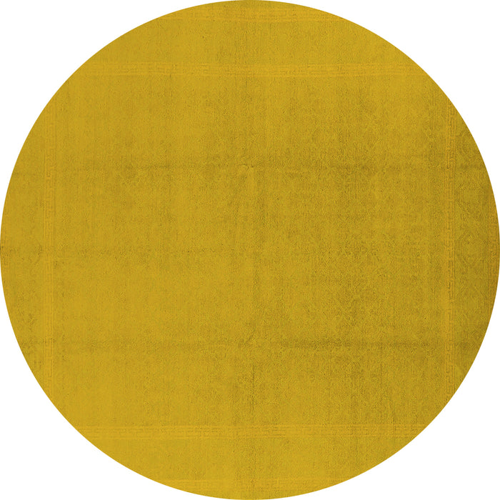 Round Solid Yellow Modern Rug, urb502yw