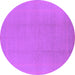 Round Solid Purple Modern Rug, urb502pur