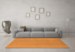 Machine Washable Solid Orange Modern Area Rugs in a Living Room, wshurb502org