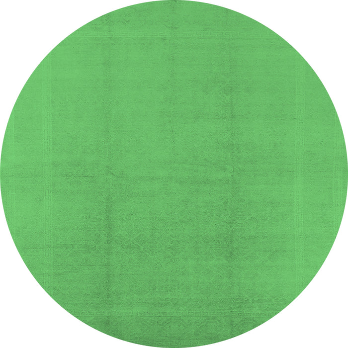 Round Solid Emerald Green Modern Rug, urb502emgrn
