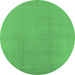 Round Solid Emerald Green Modern Rug, urb502emgrn