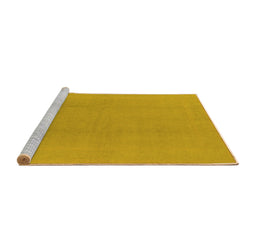Sideview of Machine Washable Solid Yellow Modern Rug, wshurb502yw