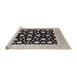 Sideview of Machine Washable Industrial Modern Black Rug, wshurb503