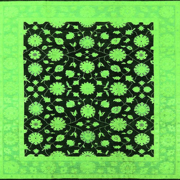 Square Oriental Green Traditional Rug, urb503grn