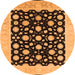 Round Oriental Orange Traditional Rug, urb503org