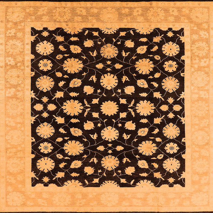Square Oriental Orange Traditional Rug, urb503org