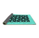 Sideview of Oriental Turquoise Traditional Rug, urb503turq