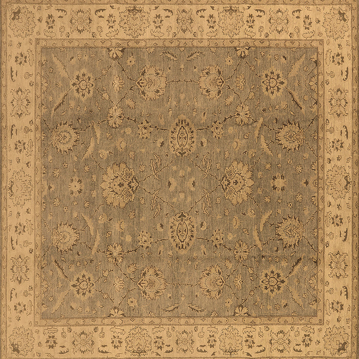 Square Machine Washable Oriental Brown Traditional Rug, wshurb504brn