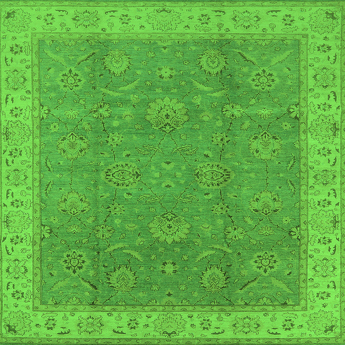 Square Oriental Green Traditional Rug, urb504grn