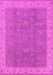 Machine Washable Oriental Pink Traditional Rug, wshurb504pnk
