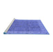 Sideview of Machine Washable Oriental Blue Traditional Rug, wshurb504blu