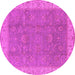 Round Oriental Pink Traditional Rug, urb504pnk