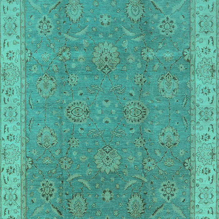 Machine Washable Oriental Turquoise Traditional Area Rugs, wshurb504turq