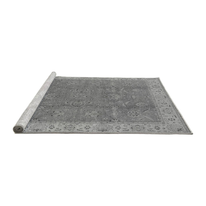 Sideview of Machine Washable Oriental Gray Traditional Rug, wshurb504gry