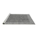 Sideview of Machine Washable Oriental Gray Traditional Rug, wshurb504gry