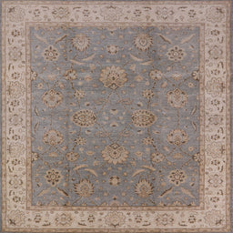 Square Mid-Century Modern Puce Purple Oriental Rug, urb504