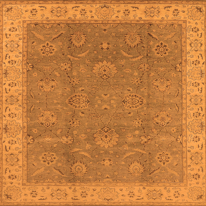 Square Oriental Orange Traditional Rug, urb504org