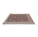 Sideview of Machine Washable Industrial Modern Dark Almond Brown Rug, wshurb505