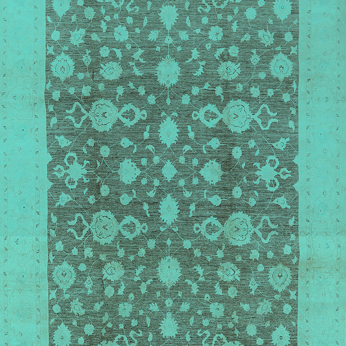 Machine Washable Oriental Turquoise Traditional Area Rugs, wshurb505turq