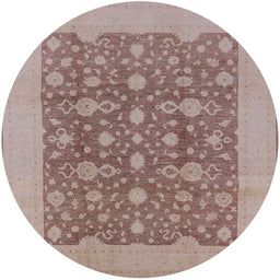 Round Machine Washable Industrial Modern Dark Almond Brown Rug, wshurb505