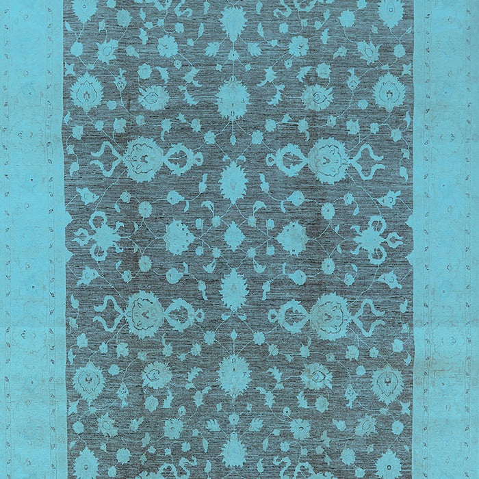 Machine Washable Oriental Light Blue Traditional Rug, wshurb505lblu