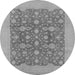 Round Oriental Gray Traditional Rug, urb505gry