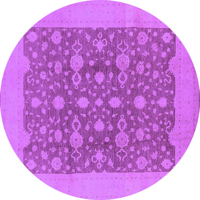 Round Oriental Purple Traditional Rug, urb505pur