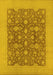 Machine Washable Oriental Yellow Traditional Rug, wshurb505yw