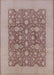 Mid-Century Modern Dark Almond Brown Oriental Rug, urb505
