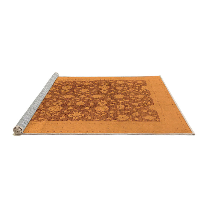 Sideview of Machine Washable Oriental Orange Traditional Area Rugs, wshurb505org