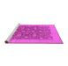 Sideview of Machine Washable Oriental Pink Traditional Rug, wshurb505pnk