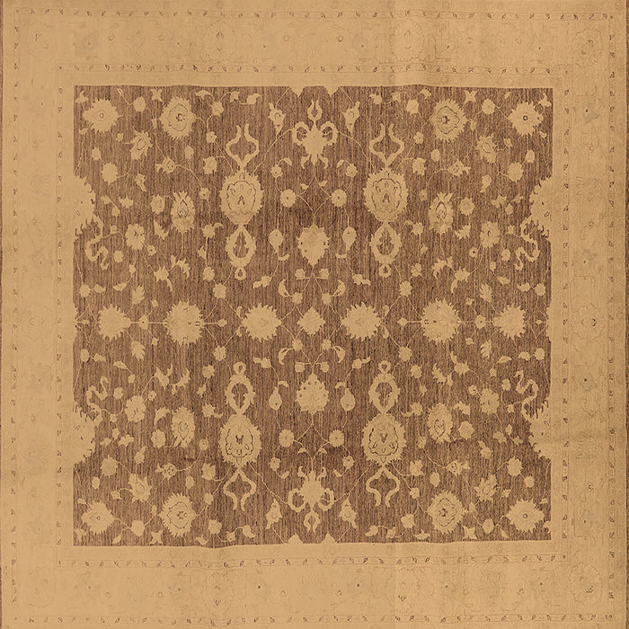 Square Machine Washable Oriental Brown Traditional Rug, wshurb505brn