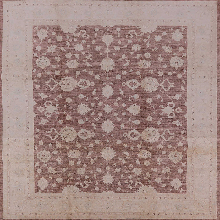 Square Machine Washable Industrial Modern Dark Almond Brown Rug, wshurb505