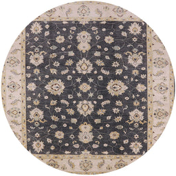 Round Machine Washable Industrial Modern Purple Rug, wshurb506
