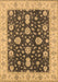 Machine Washable Oriental Brown Traditional Rug, wshurb506brn