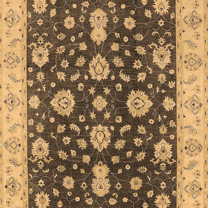 Machine Washable Oriental Brown Traditional Rug, wshurb506brn