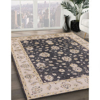 Mid-Century Modern Purple Oriental Rug, urb506