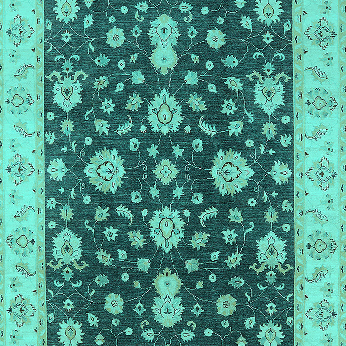 Machine Washable Oriental Turquoise Traditional Area Rugs, wshurb506turq