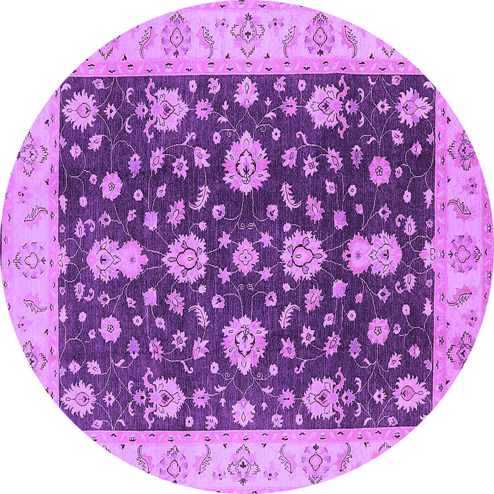 Round Machine Washable Oriental Purple Traditional Area Rugs, wshurb506pur