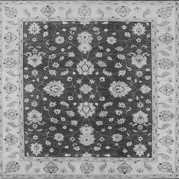 Square Machine Washable Oriental Gray Traditional Rug, wshurb506gry