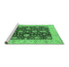 Sideview of Machine Washable Oriental Emerald Green Traditional Area Rugs, wshurb506emgrn