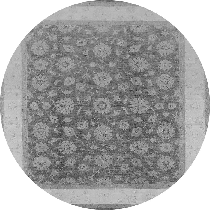 Round Oriental Gray Traditional Rug, urb507gry